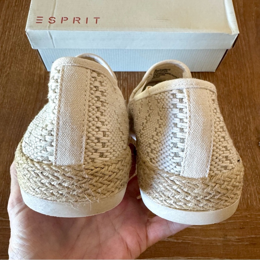 NIB cream Esprit Nadine slip on espadrille flats 9.5M - Picture 8 of 14